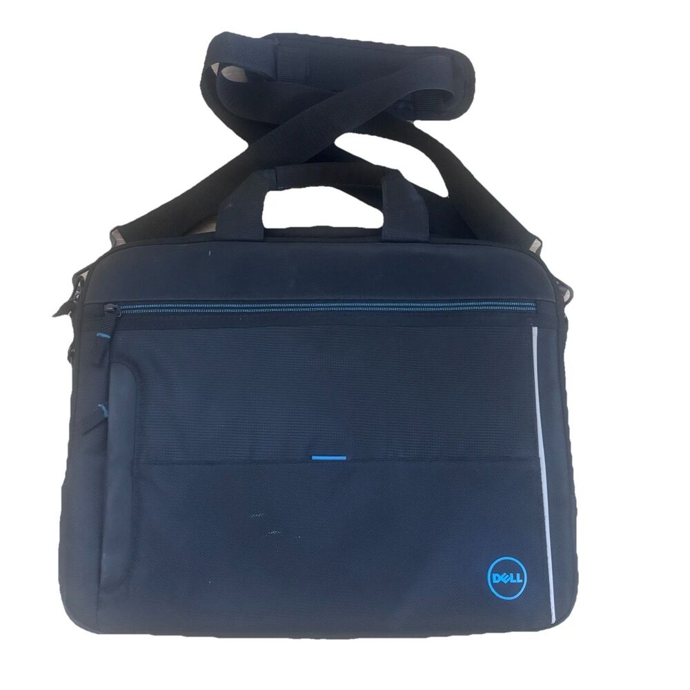 Dell Professional Laptop Briefcase Messenger Bag Black Blue 15" Case Work Travel